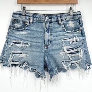 American Eagle Outfitters Distressed Denim Shorts - Blue